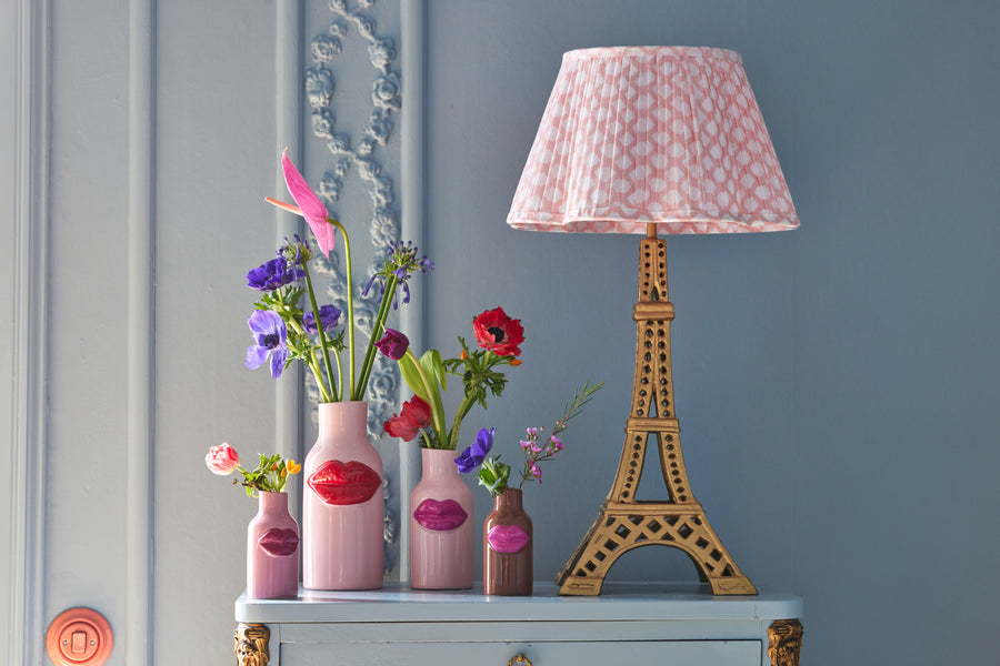 Ceramic Vase with Lips in Pink - small