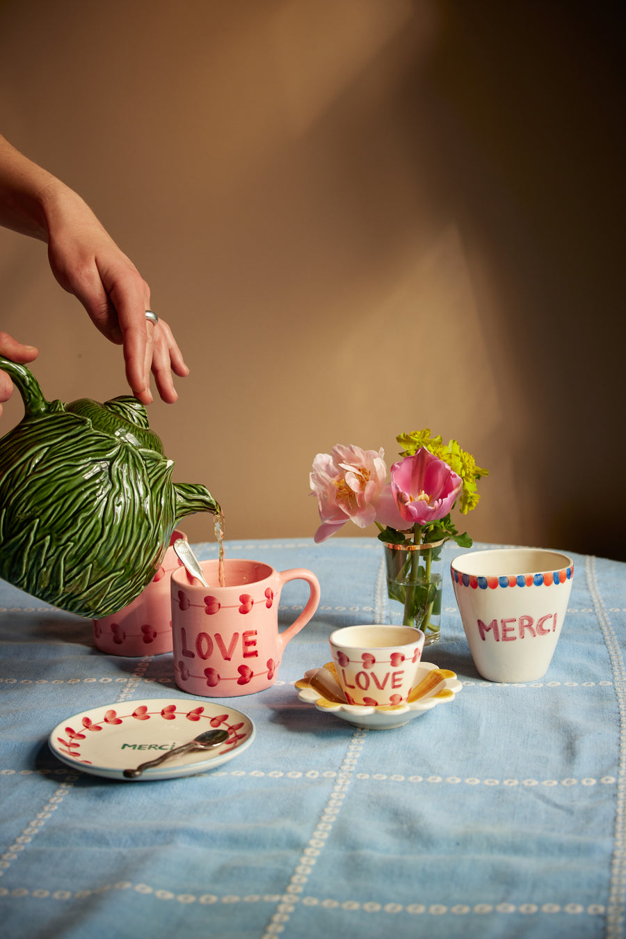Ceramic Mug - Pink - Hand Painted Love