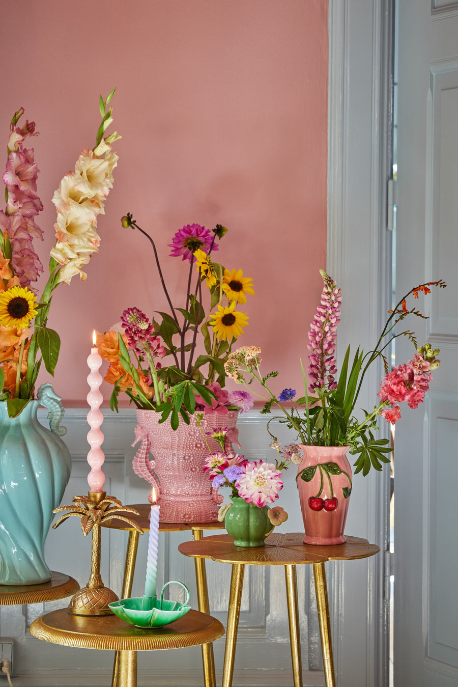 Curved Candle 2 Pack - Soft Pink