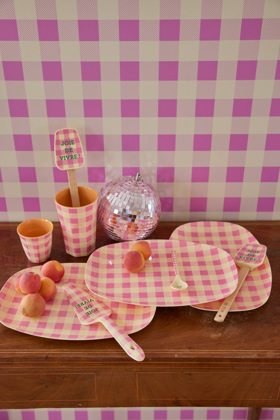 Medium Melamine Cup - Pink - Check it out Print