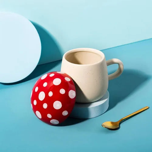 Red Mushroom Mug with Lid