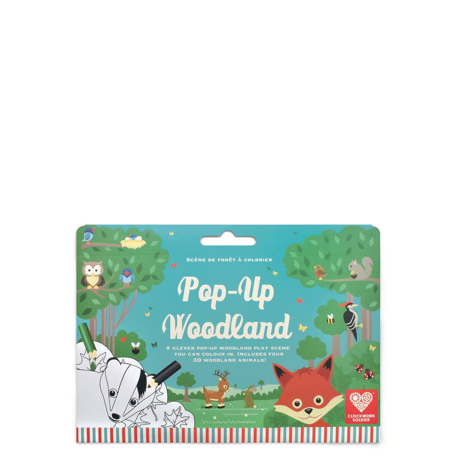 Pop Up Woodland Colouring Scene