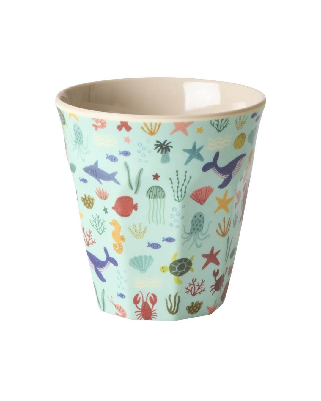 Melamine Medium Cup - Blue Ocean Print