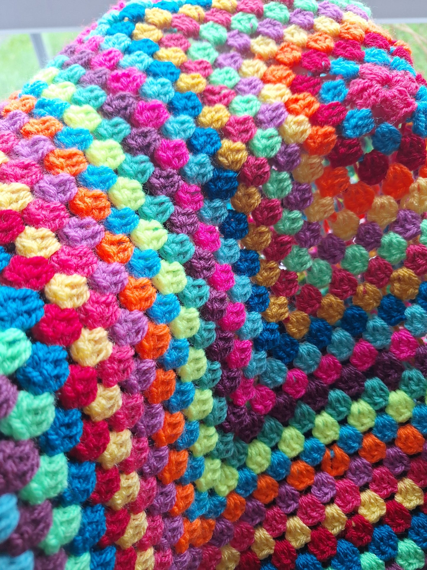 Crochet Granny Square Baby Blanket - Random Rainbow