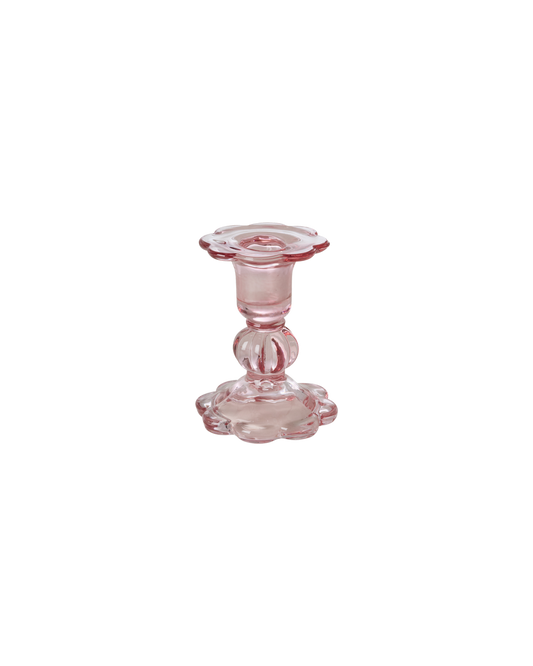 Glass Candle Holder in Flower Shape - Small