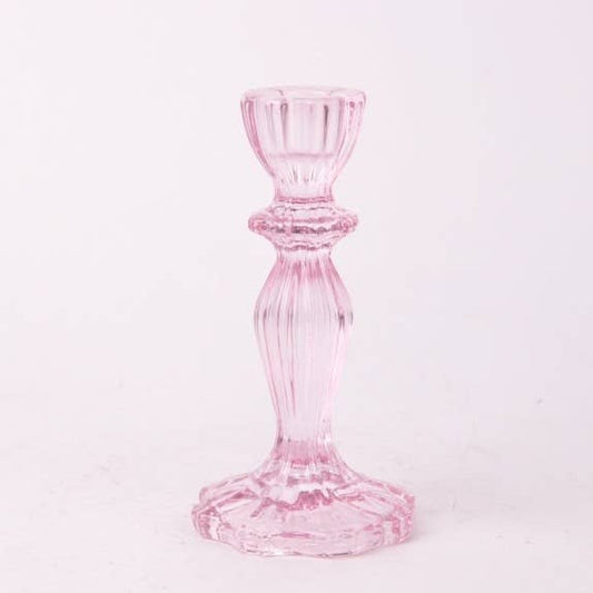 Pink Classic Glass Candle Holder