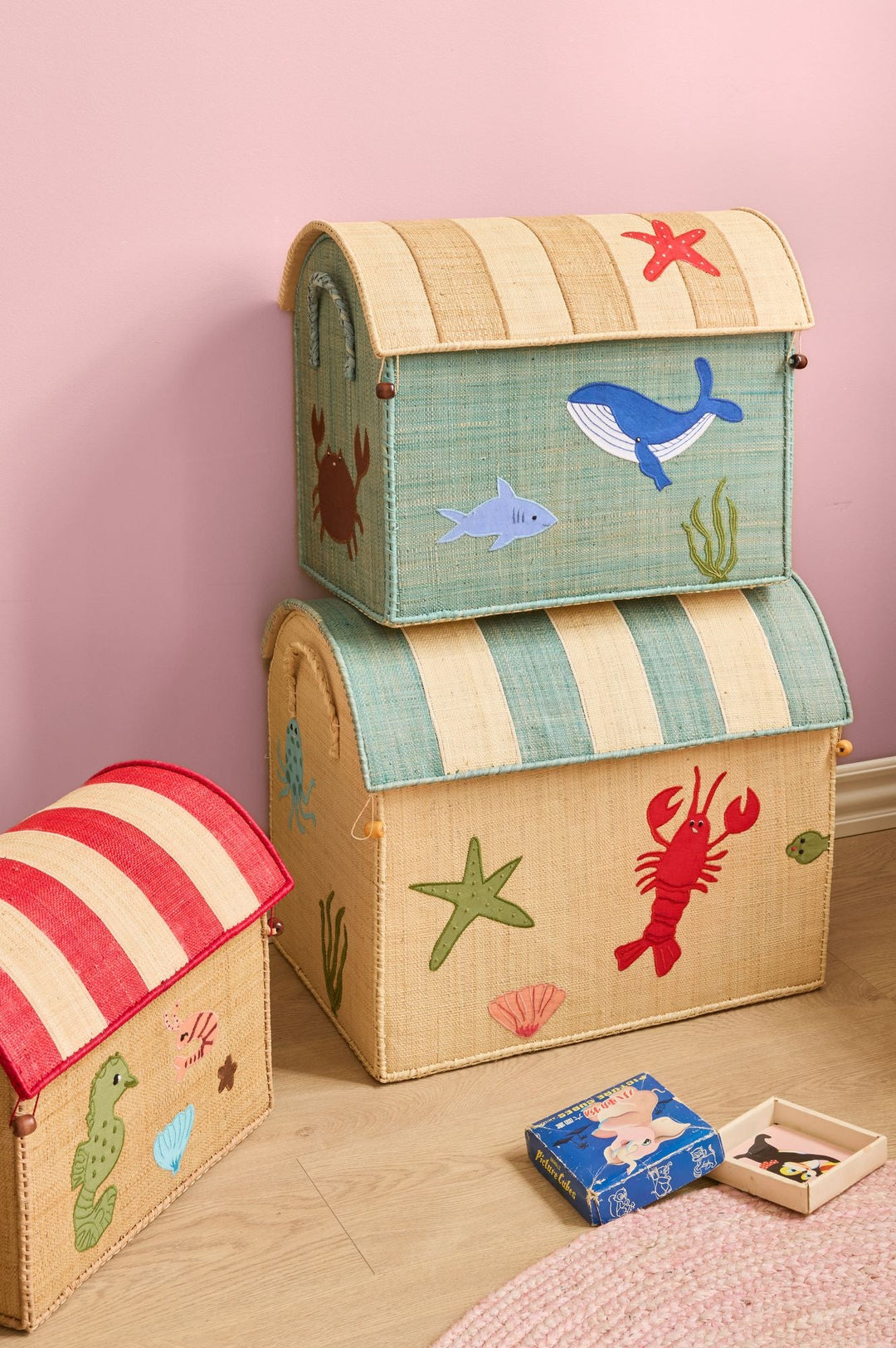 Raffia Toy Baskets - Ocean Theme