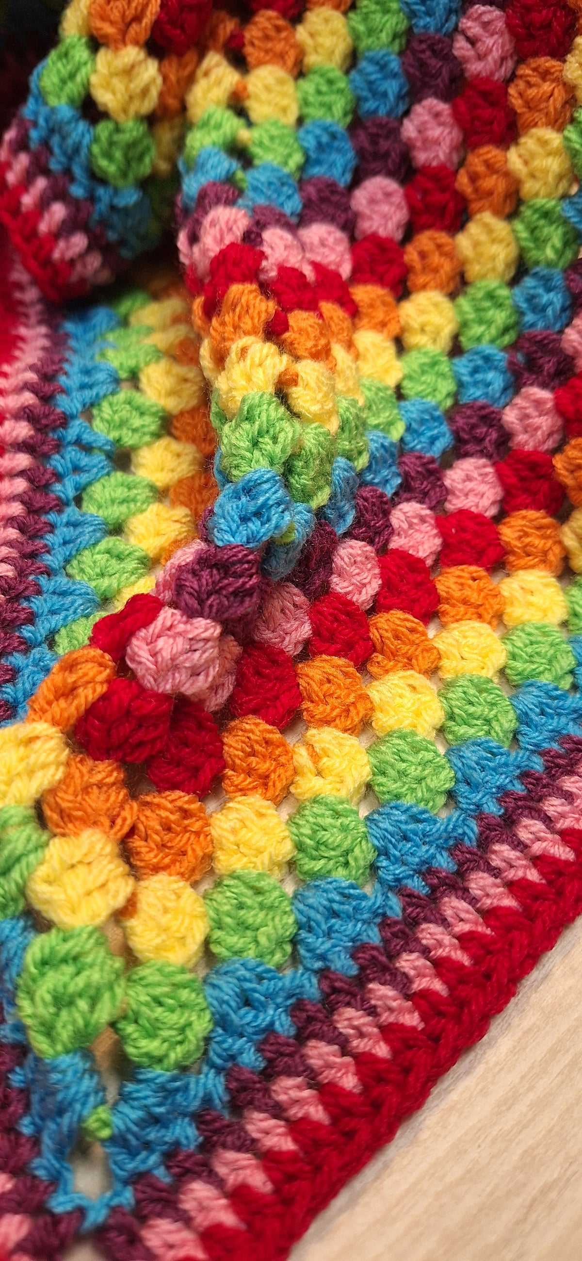 Rainbow Parade Granny Square Baby Blanket