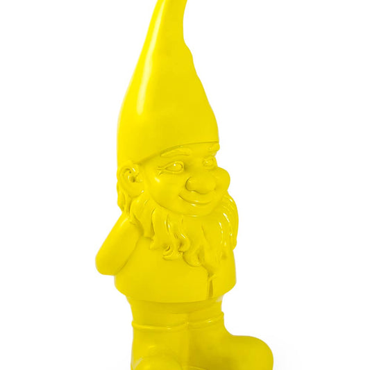 Large Bright Yellow Standing Gnome Figure