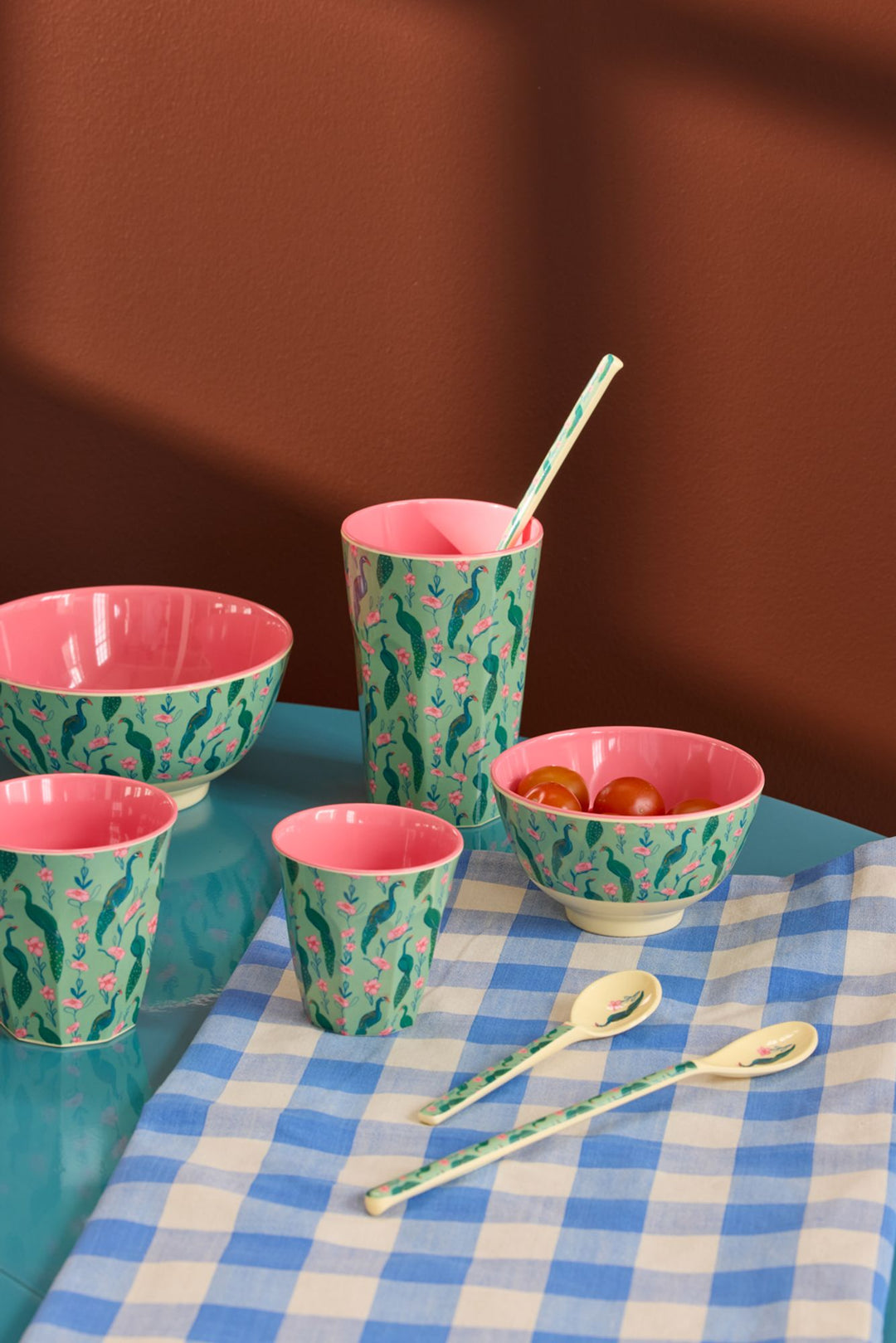Melamine Bowl with Peacock Power Print - Small