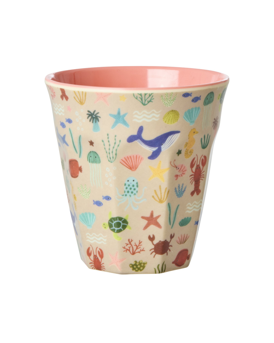 Medium Melamine Cup - Coral Ocean Print