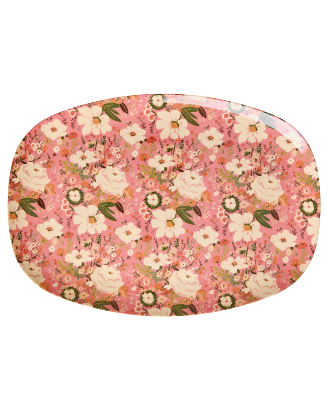 Melamine Rectangular Plate with Alison Flower Print