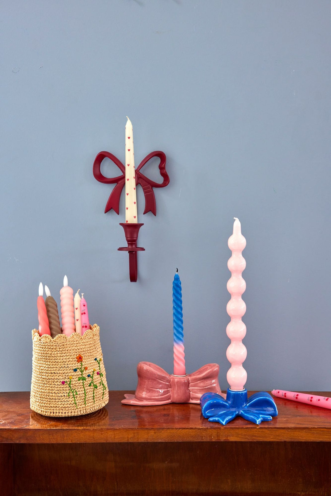 Metal Wall Hanging Candle Holder in Bow Shape