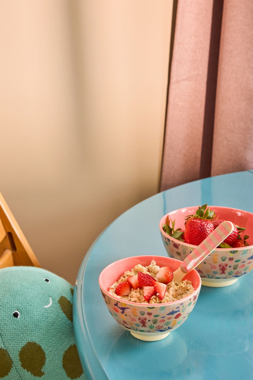 Melamine Medium Bowl - Coral Ocean Print