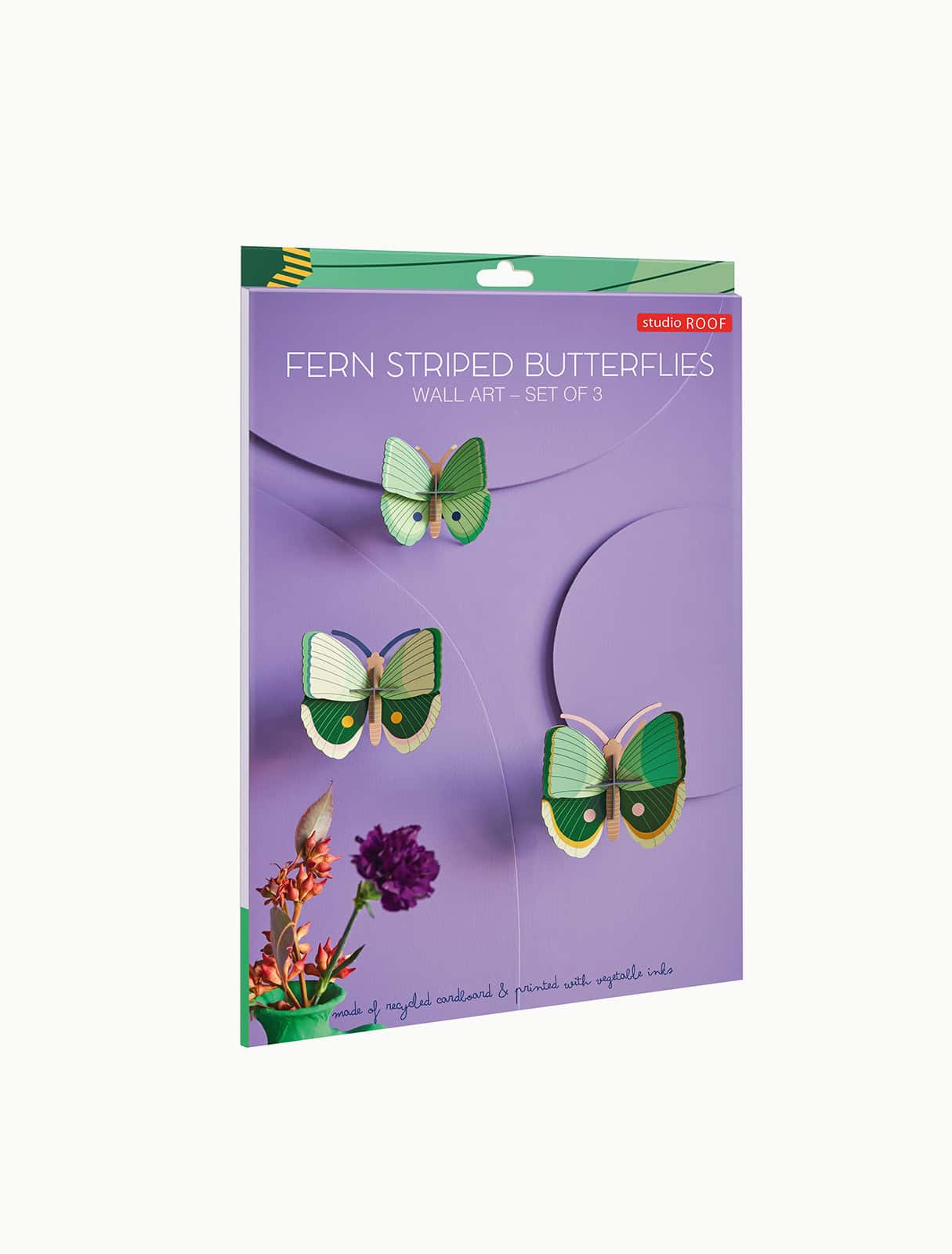 Fern Striped Butterflies, Set of 3
