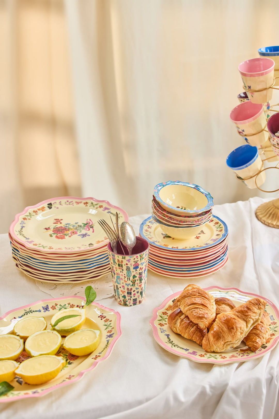 Melamine Vintage Style Dinner Plate - Nathalie Lete Print