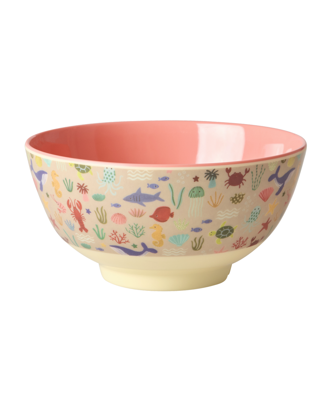Melamine Medium Bowl - Coral Ocean Print
