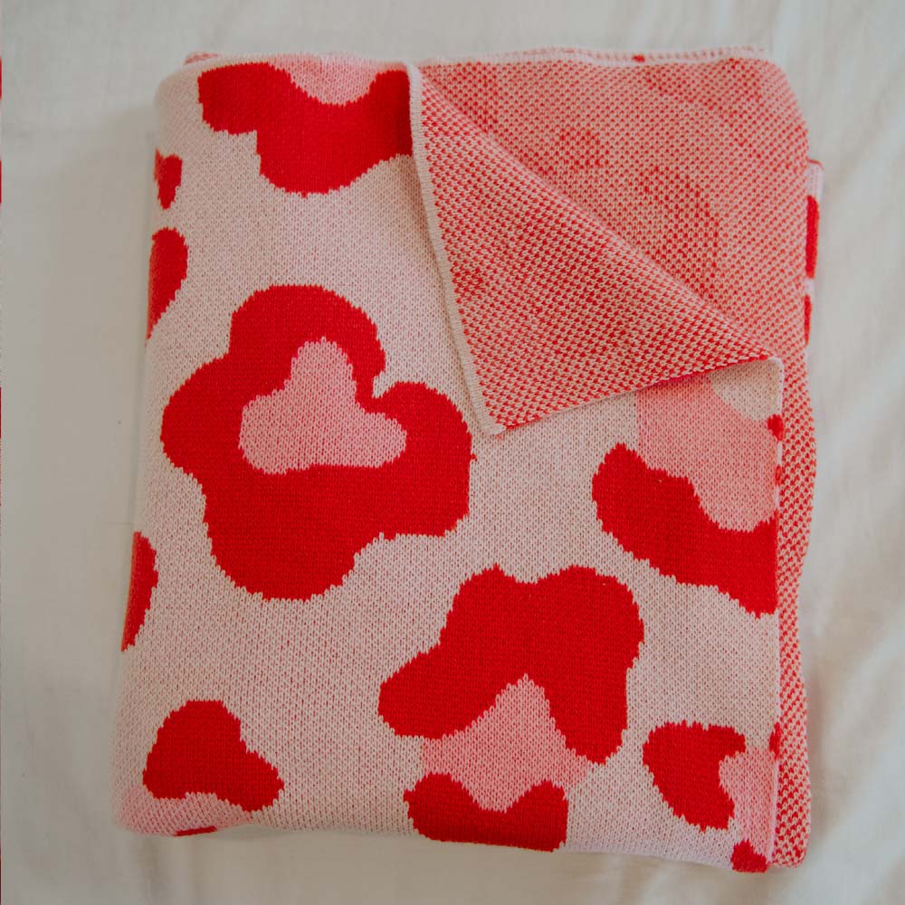 Pink Leopard Oversized Woven Blanket