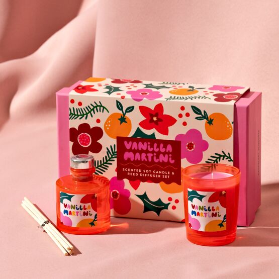 Raspberry Blossom Candle and Diffuser Gift Set