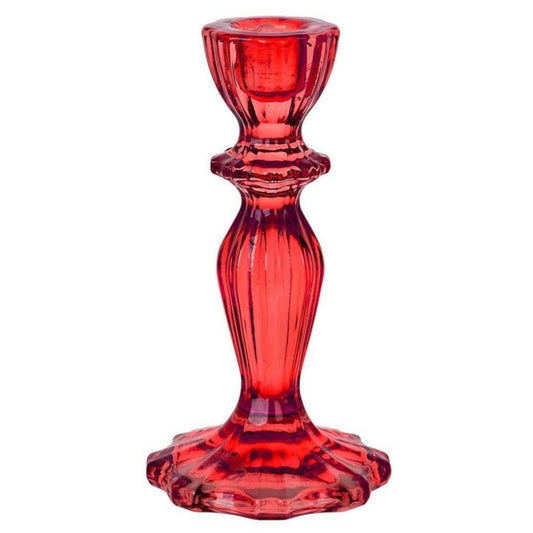 Red glass candle stick