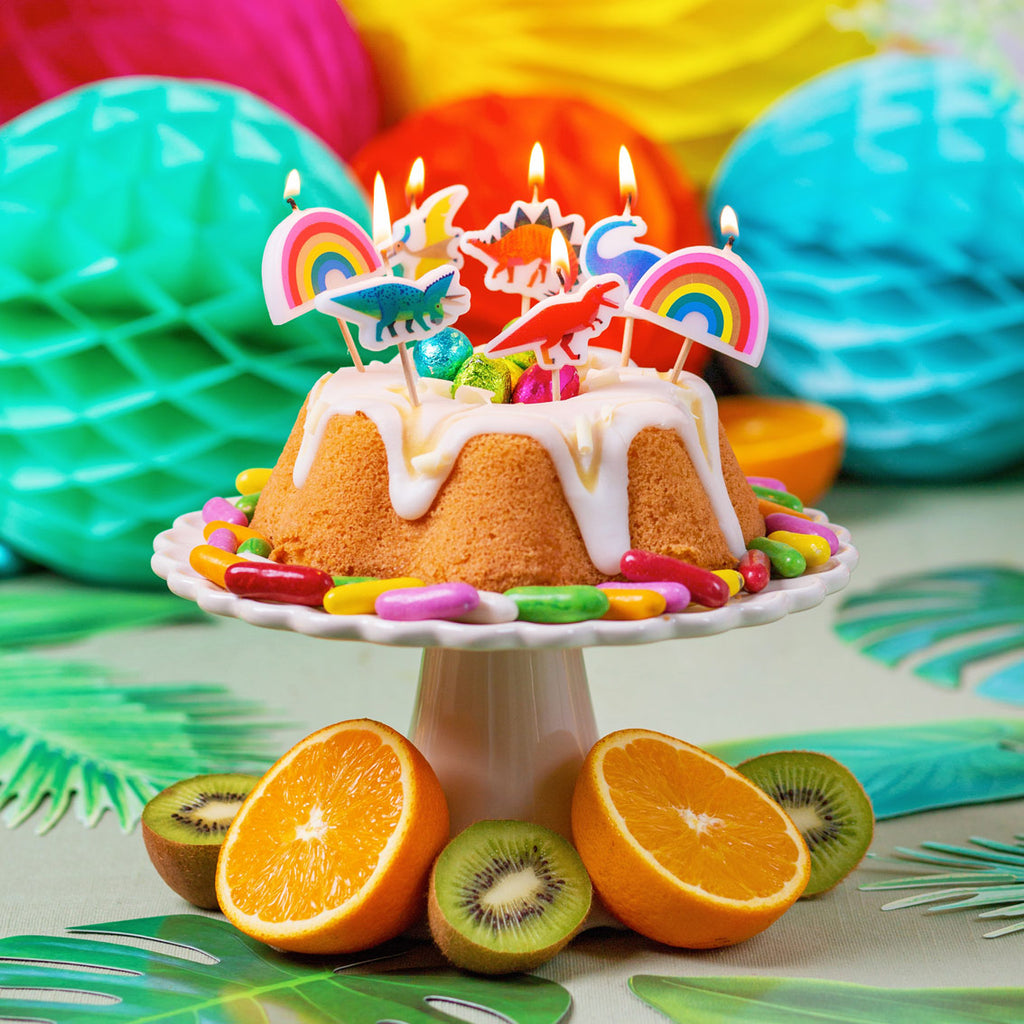 Shaped Dinosaur Birthday Candles - 5 Pack