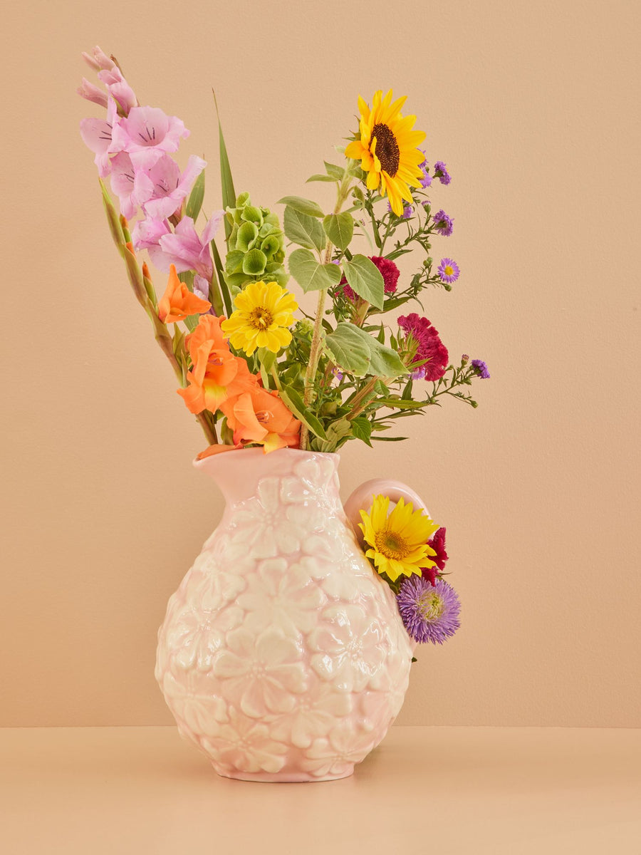 Ceramic Flower Jug by Rice - Perfect Pink