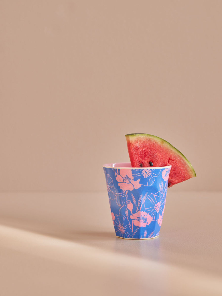Melamine Medium Cup by Rice with Poppies Love Print
