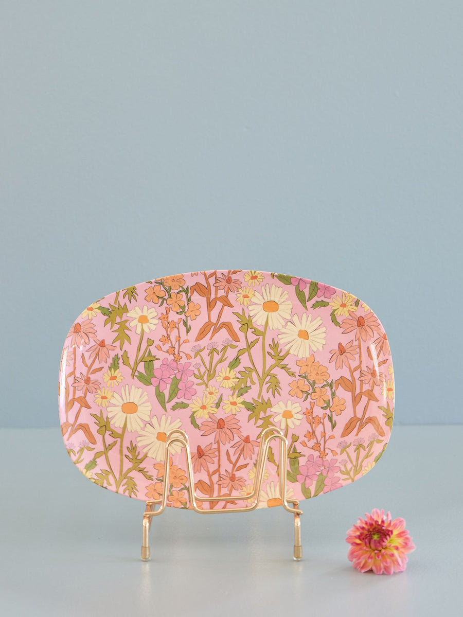 Melamine Rectangular Plate by Rice with Daisy Dearest Print