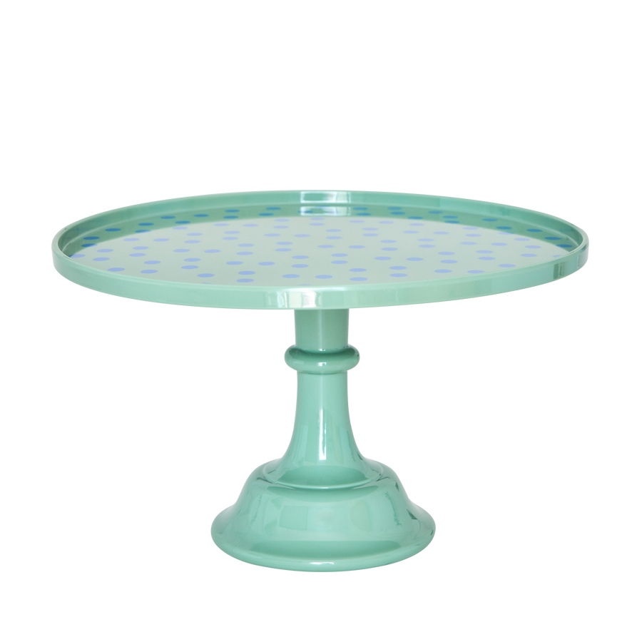 Melamine Cake Stand with Dots - Green