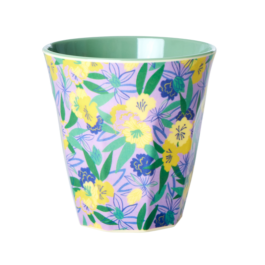 Melamine Medium Cup by Rice in Fancy Pansy Print