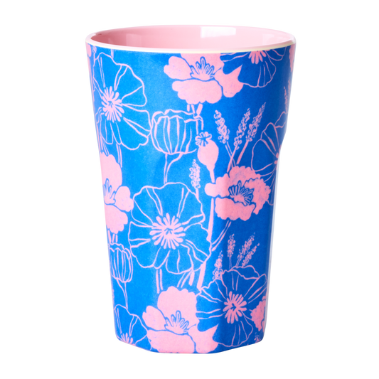 Melamine Tall Cup by Rice with Poppies Love Print