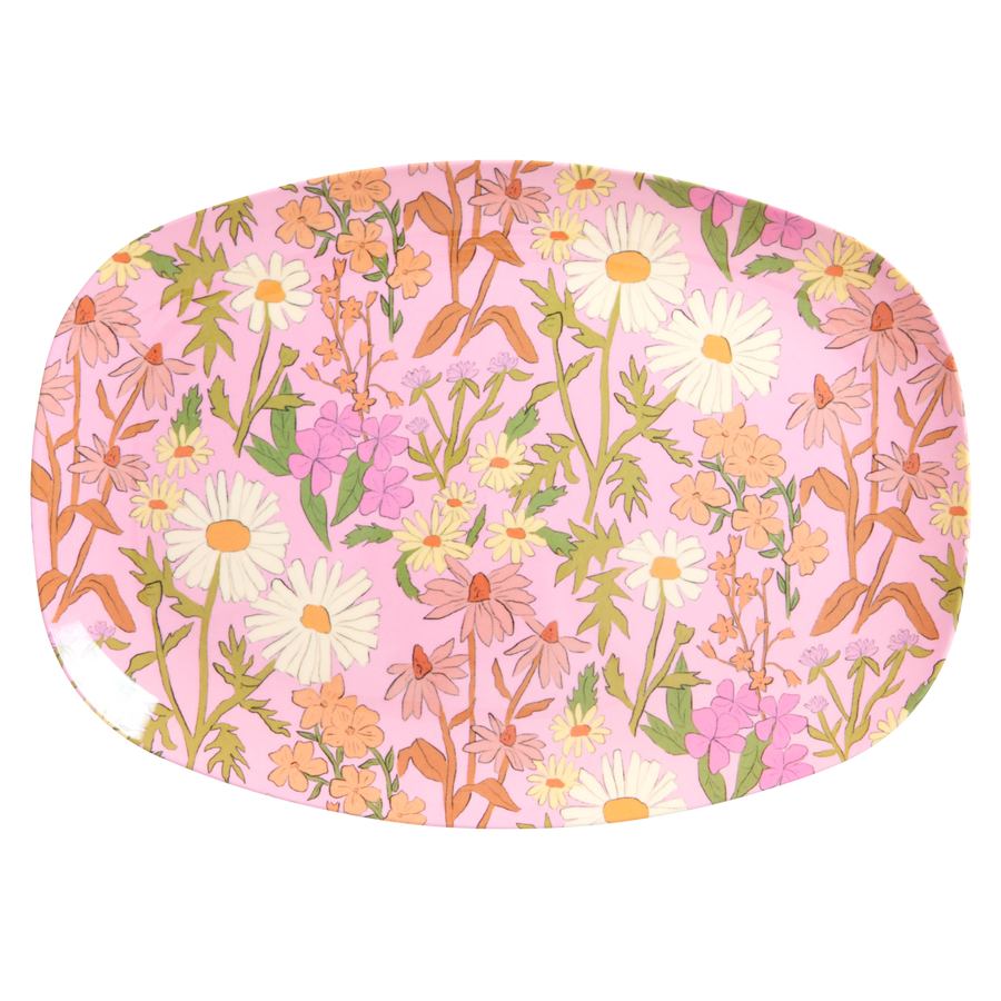 Melamine Rectangular Plate by Rice with Daisy Dearest Print