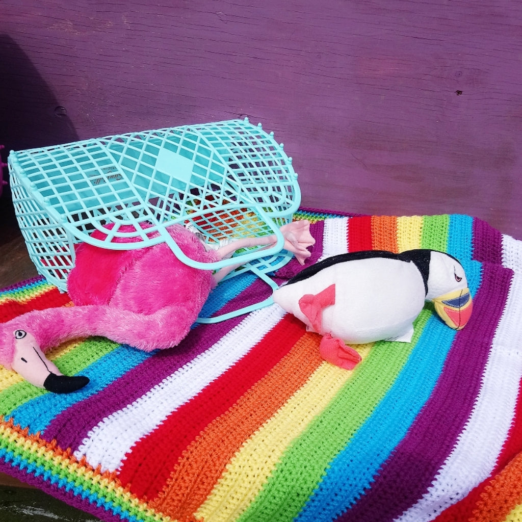Rainbow stripe baby blanket