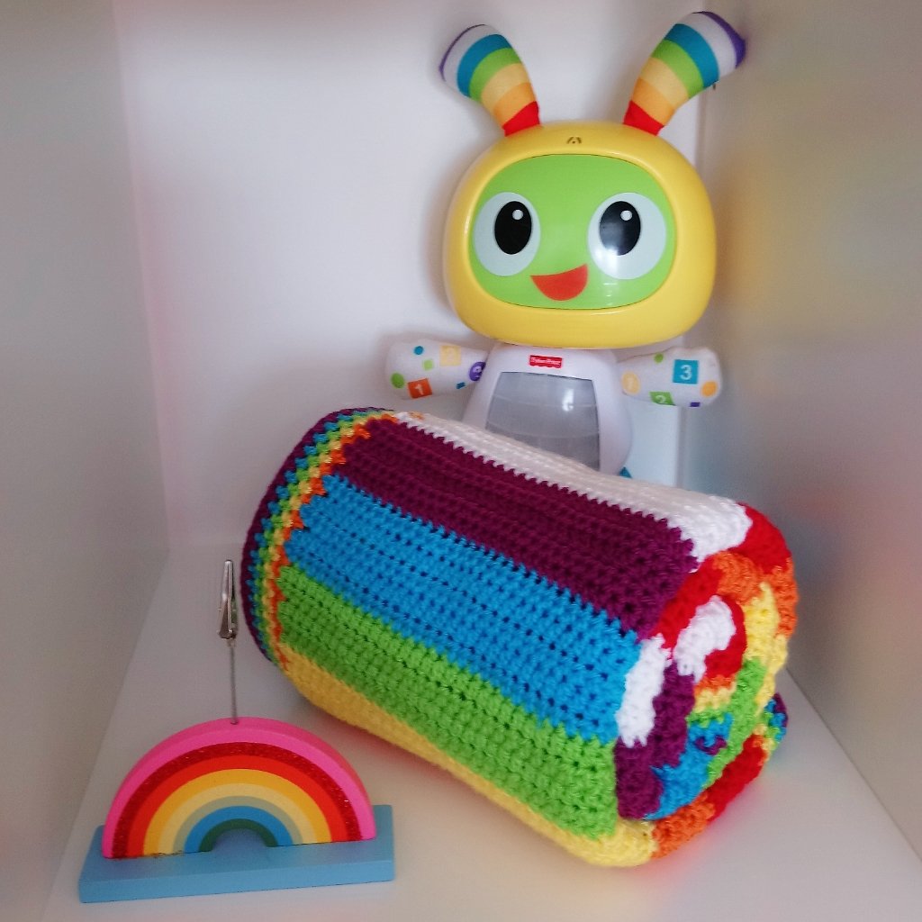 Rainbow stripe baby blanket