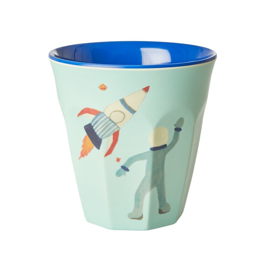 MEDIUM MELAMINE CUP - BLUE - SPACE PRINT