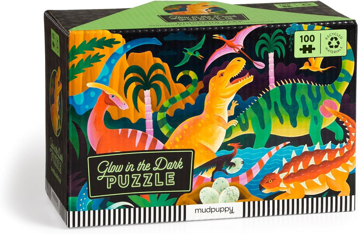 Dinosaur Park Glow in the Dark Jigsaw Puzzle (100 pieces)