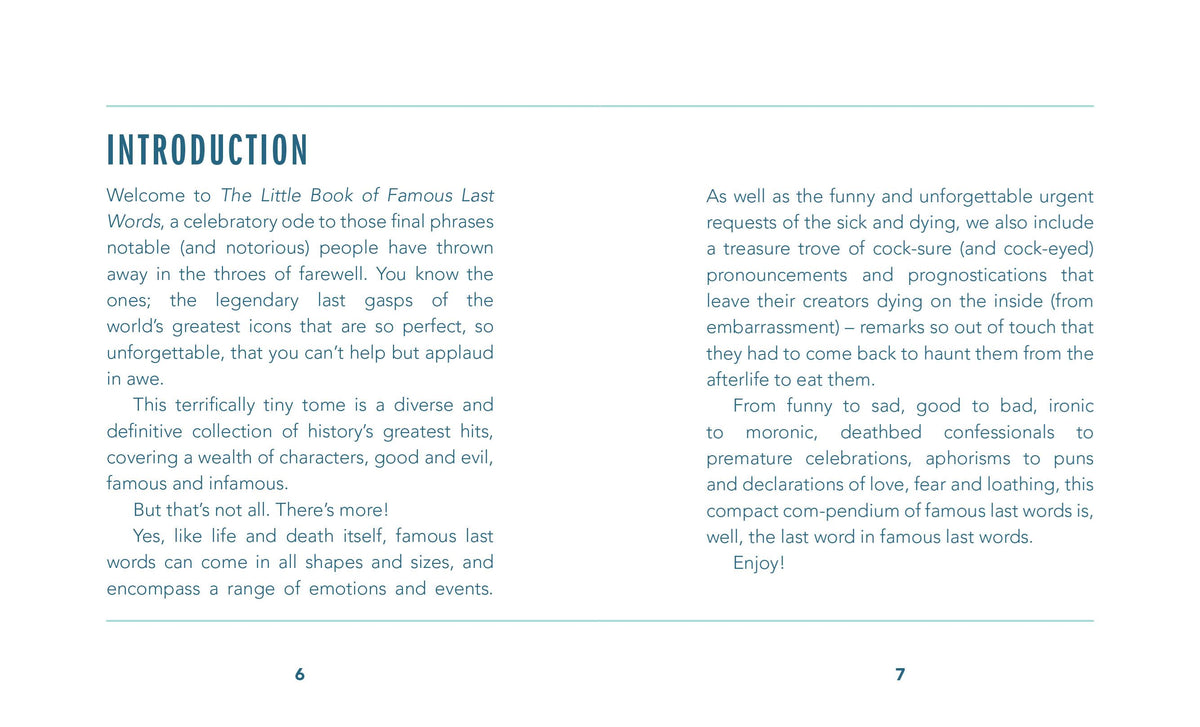 Little Book of Famous Last Words