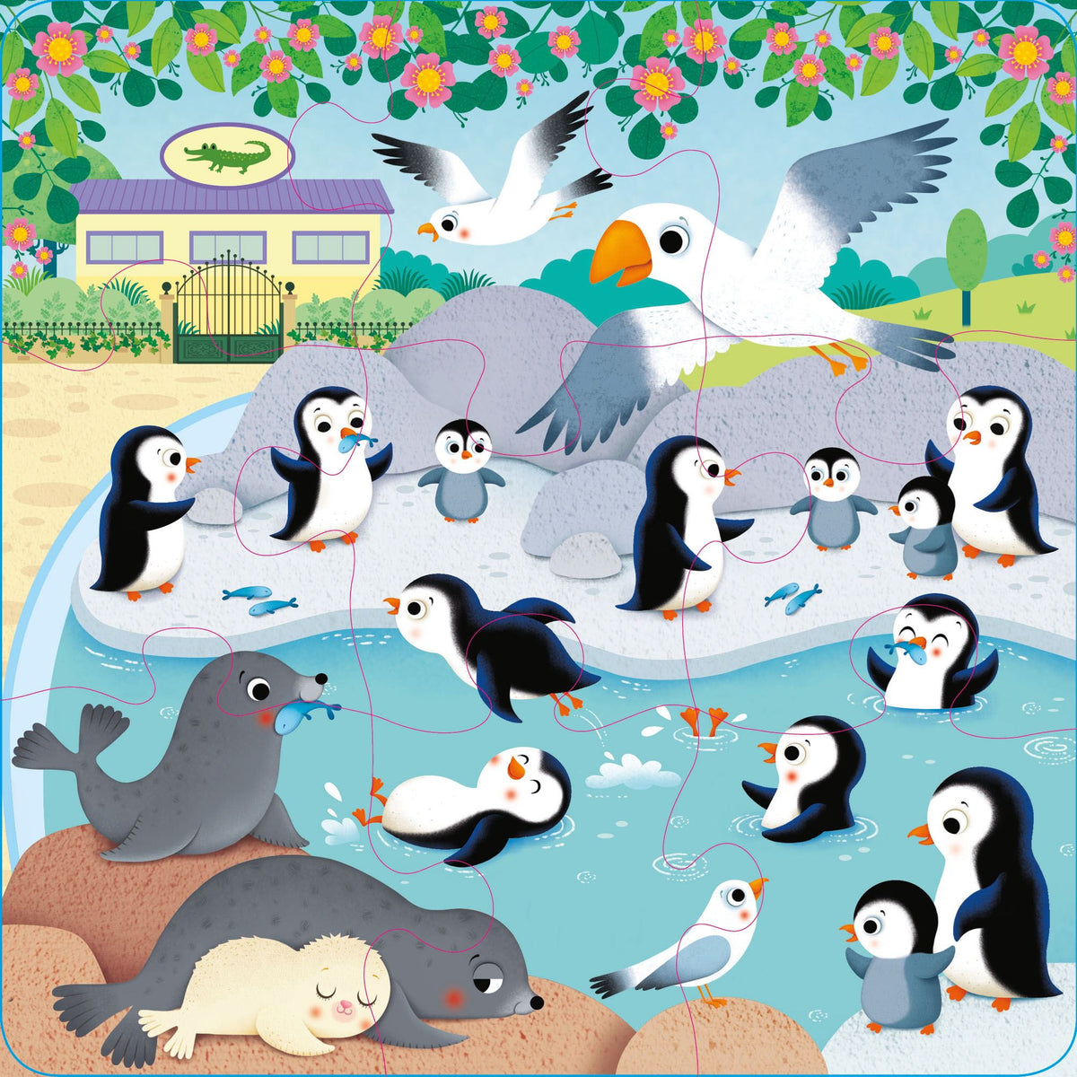 Usborne Book and Three Jigsaws: The Zoo