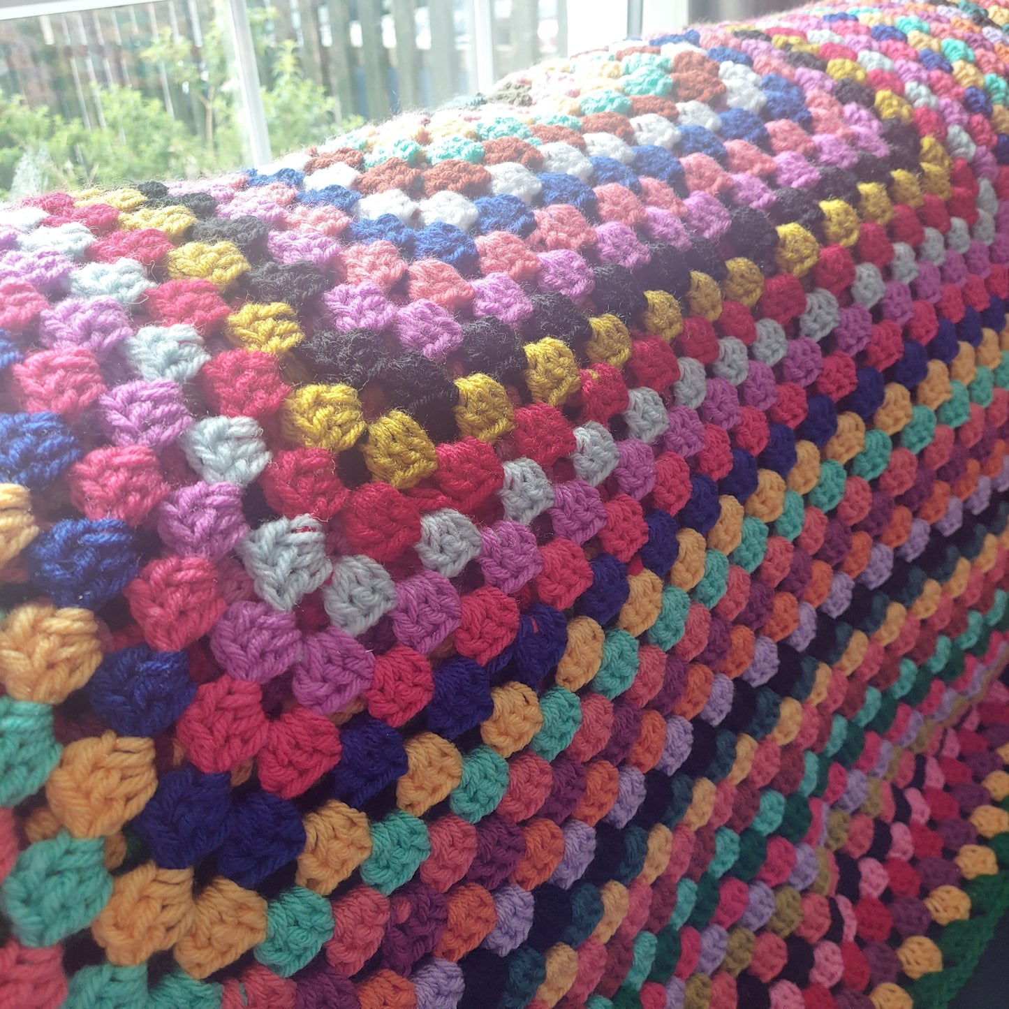 Large Random Crochet Granny Square Blanket - No 1