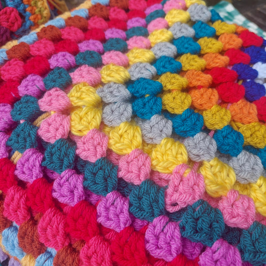 Large Random Crochet Granny Square Blanket - No 5