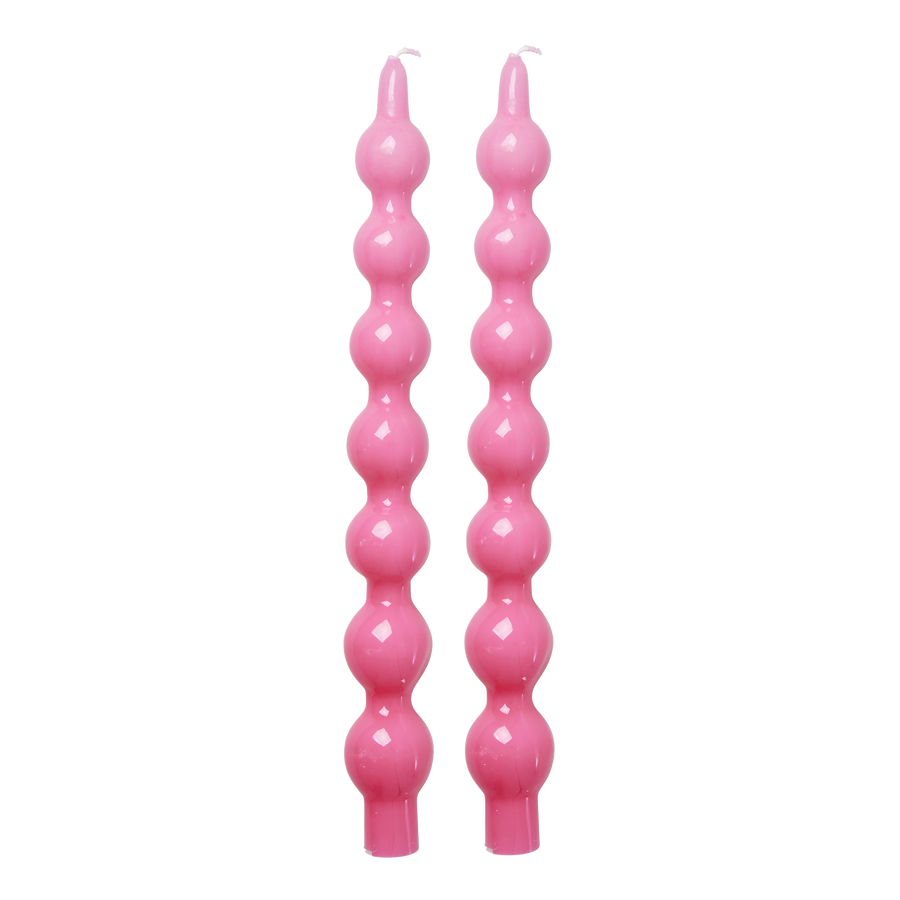 Curved Candle set of 2 - Pink