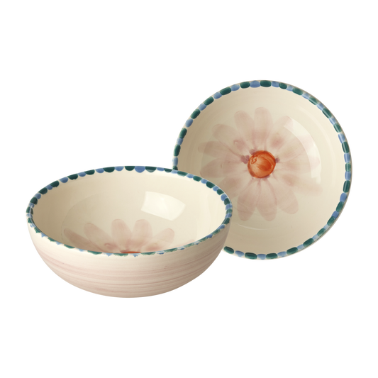 Ceramic Bowl - Lavender - Hand Painted Soft Pink Flower