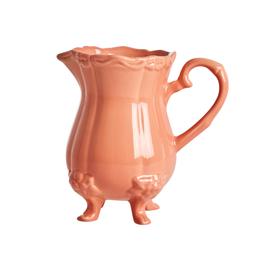 Ceramic Jug with Feet in Coral 1.7L