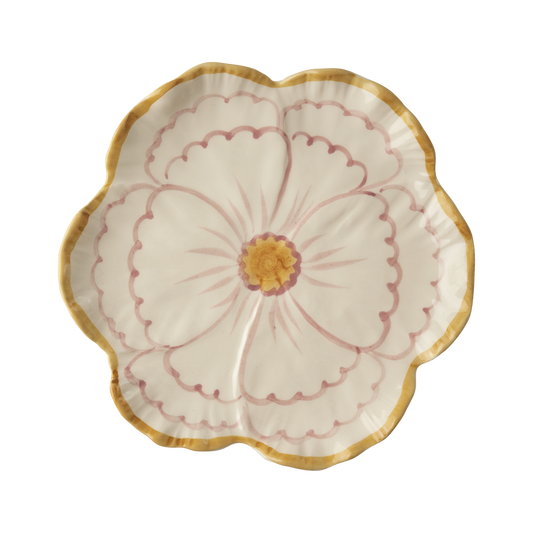 Flower Ceramic Side Plate  - Pink - Hand Painted