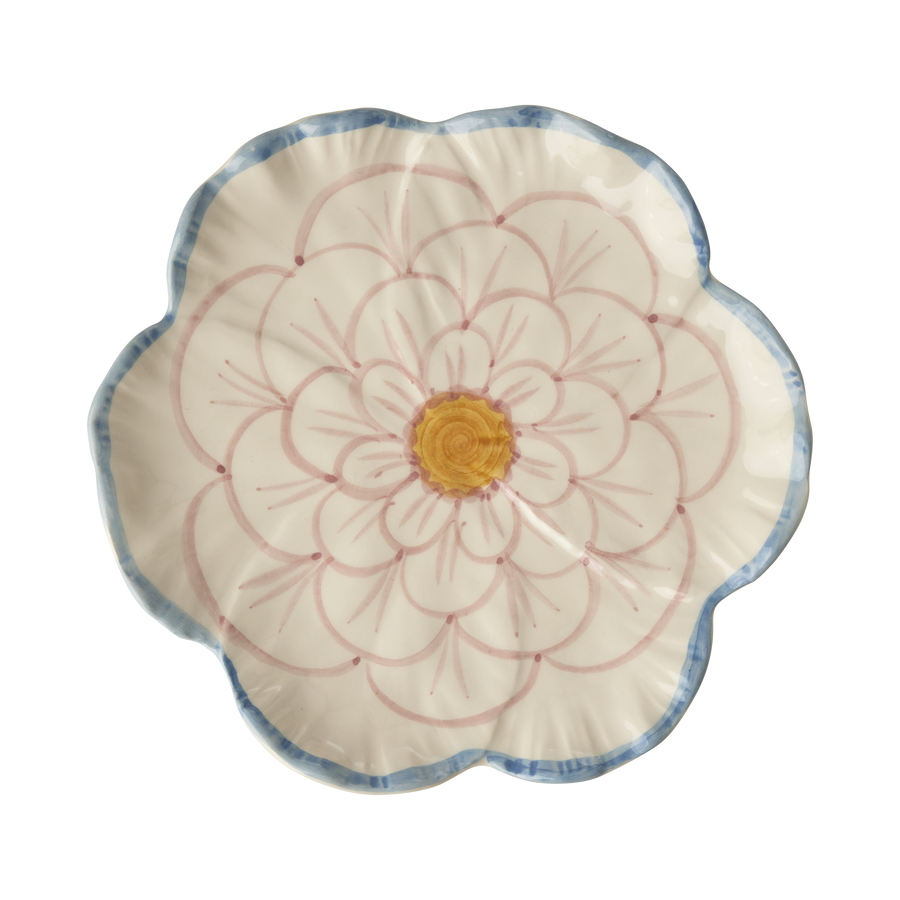 Flower Ceramic Side Plate  - Lavender  - Hand Painted