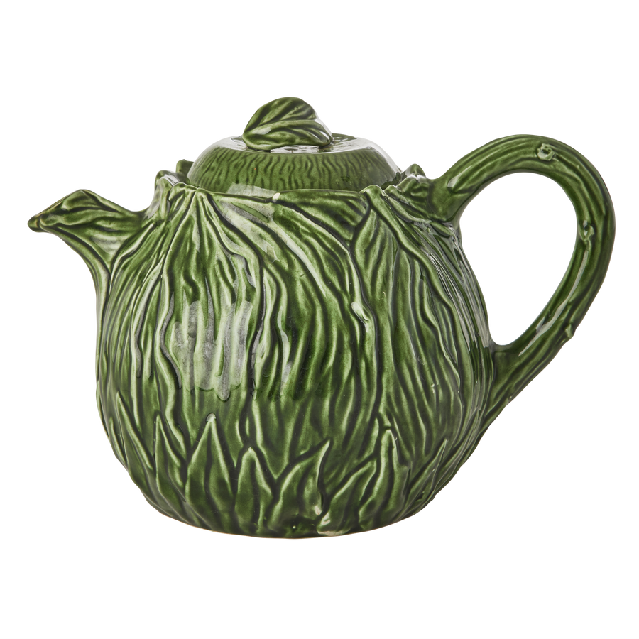 Ceramic Teapot -Green - Hand Painted