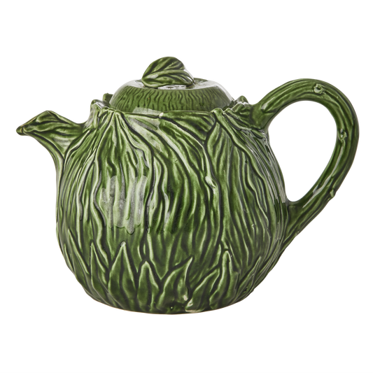 Ceramic Teapot -Green - Hand Painted