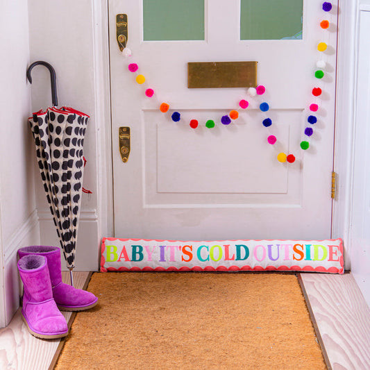 Baby It's Cold Outside Draught Excluder Cushion