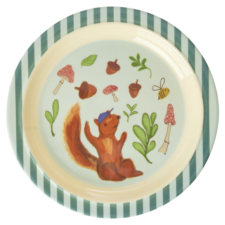 Squirrel Print Melamine Lunch Plate