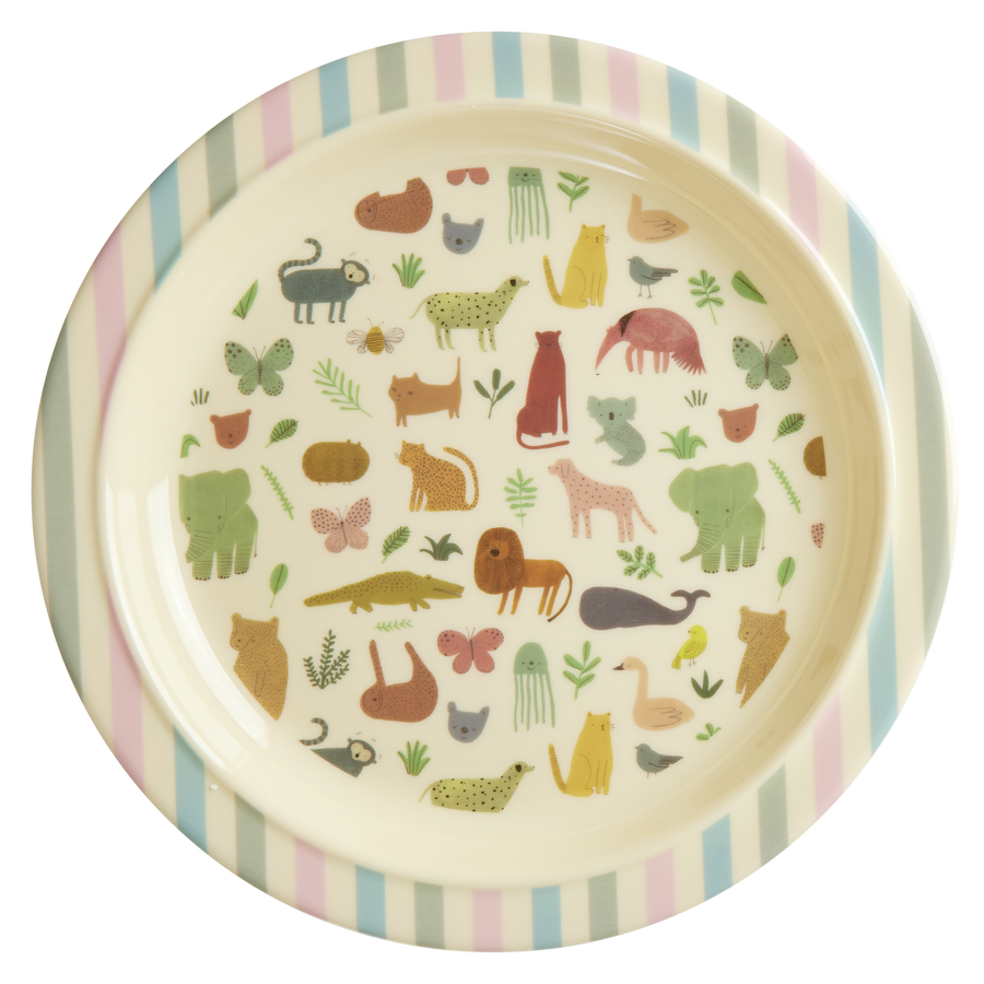 Melamine Kids Lunch Plate - Sweet Jungle Print